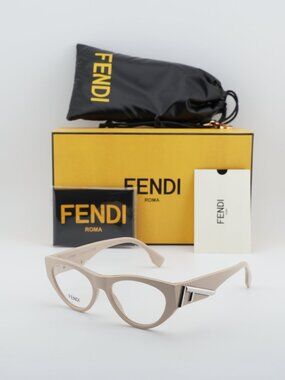 Fendi FE50092I 057 Cat Eye Eyeglasses - Shiny Brown 52mm